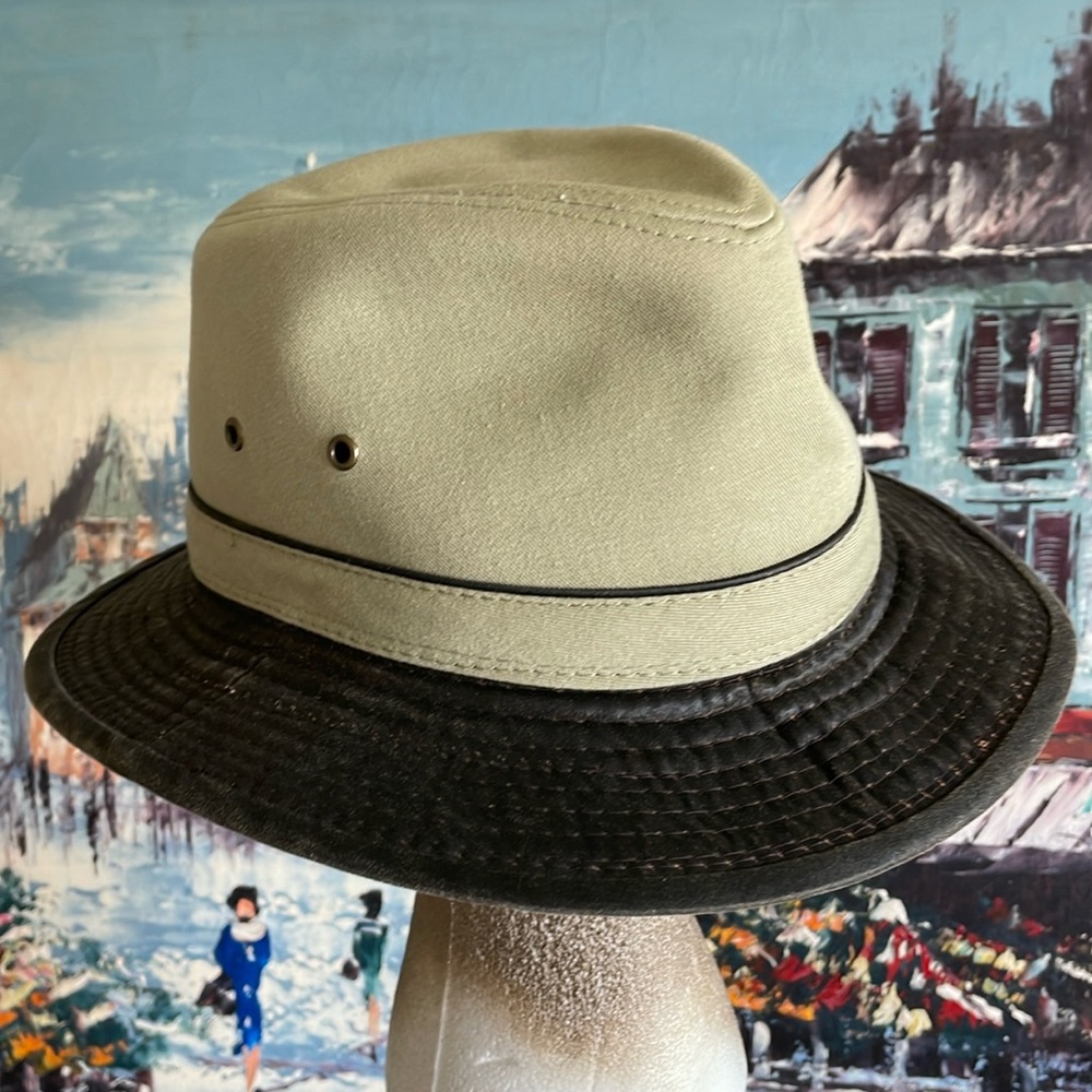 New Dorfman Pacific Twill Weathered Brim Great Looking Fedora Hat Size Large